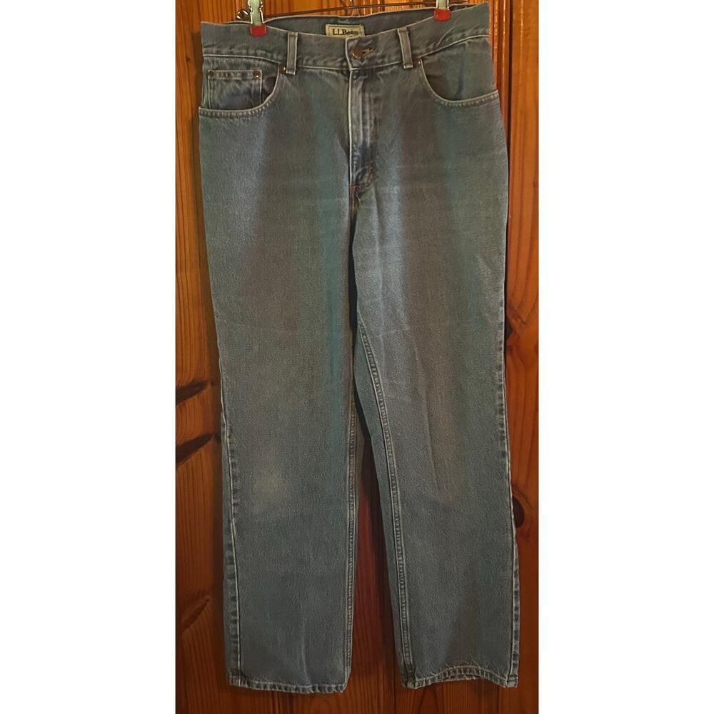 L.L Bean Women’s Vintage Wide Leg Jeans Cotton high Rise Size 12 MT